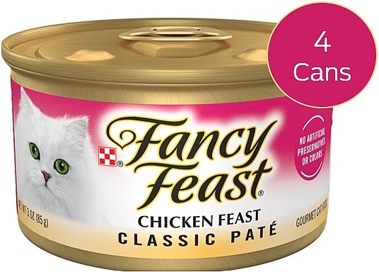 FANCY FEAST Classic Pate Chicken Feast Grain Free Pate Canned Cat Food 3 oz can case of 4 Chewy