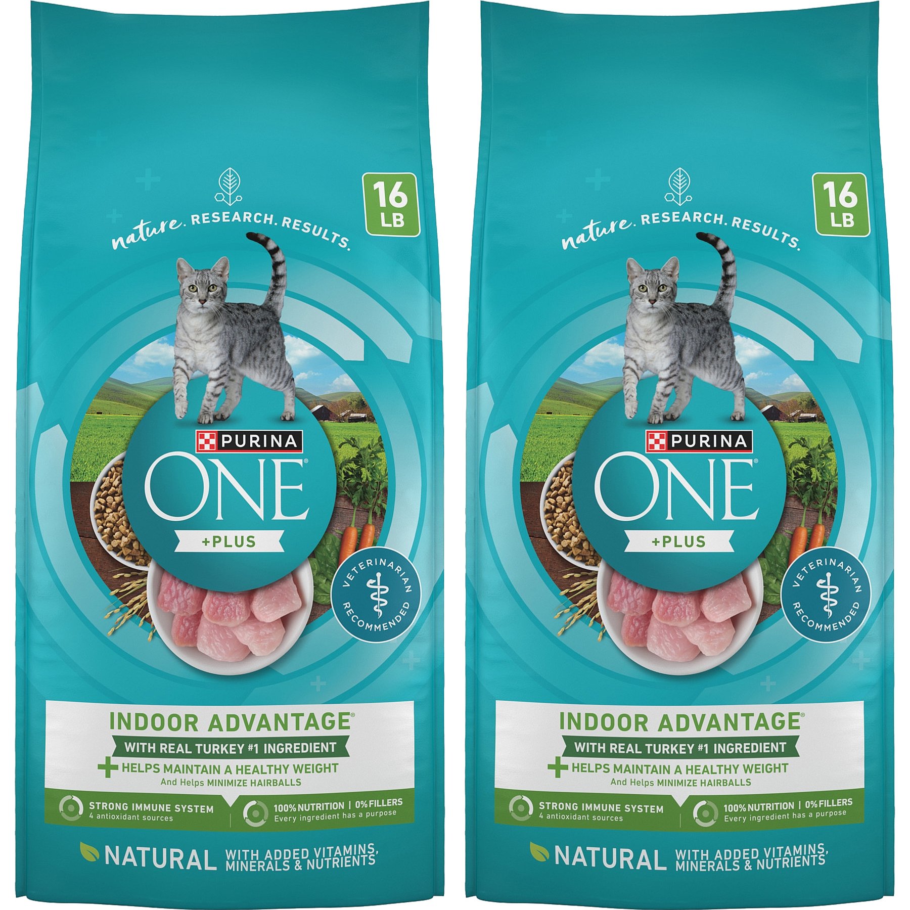 PURINA ONE Plus Indoor Advantage with Real Turkey Weight Control Hairball Adult Dry Cat Food 32 lb bag Chewy