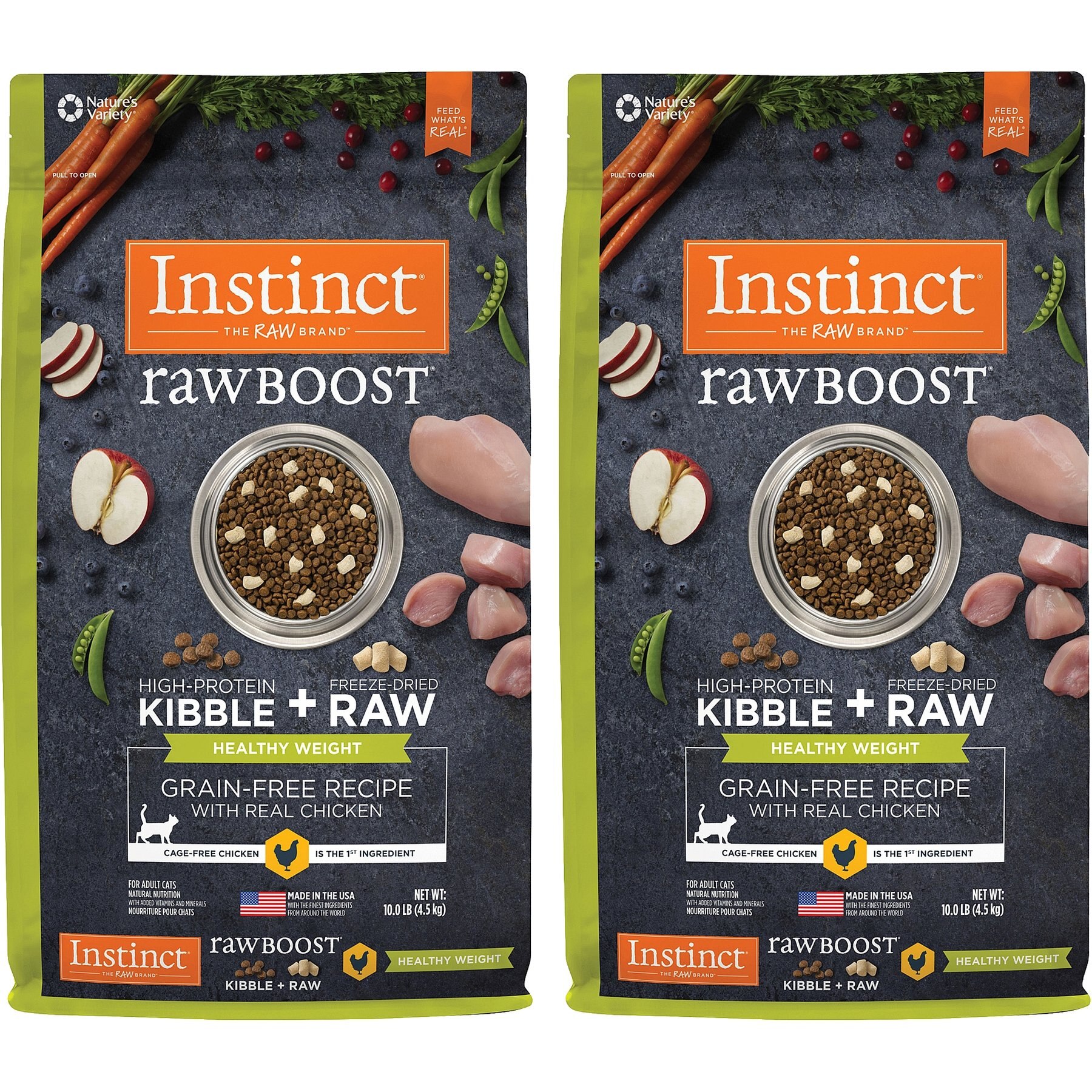 INSTINCT Raw Boost Healthy Weight Recipe Grain Free Dry Cat Food 10 lb bag bundle of 2 Chewy