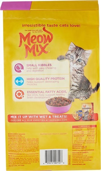 MEOW MIX Kitten Li'l Nibbles Dry Cat Food, 12.6-lb bundle - Chewy.com