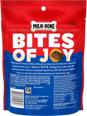 Show full view: Milk-Bone Peanut Buttery Bites Jif Peanut Butter Soft & Chewy Dog Treats, 4.5-oz bag slide 4 of 11