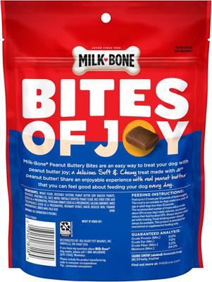 Show full view: Milk-Bone Peanut Buttery Bites Jif Peanut Butter Soft & Chewy Dog Treats, 11.8-oz bag slide 4 of 11