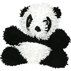 Mighty Microfiber Ball Med Panda Squeaky Plush Dog Toy, Black