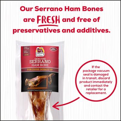 Show full view: Country Kitchen CK Serrano Mega Ham Bone Dog Natural Chew Treats slide 7 of 9