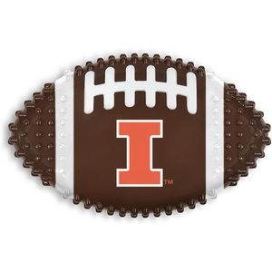 Pets First Illinois Hard Nylon Football Dog Chew Toy, Brown