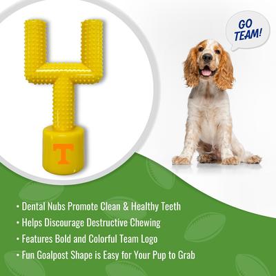 Show full view: Pets First Tennessee Hard Nylon Goal Post Dog Chew Toy, Yellow slide 4 of 5