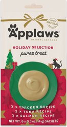 Applaws Holiday Selection Grain-Free Tuna Puree Lickable Cat Treats, 0.5-oz tube, 6 count