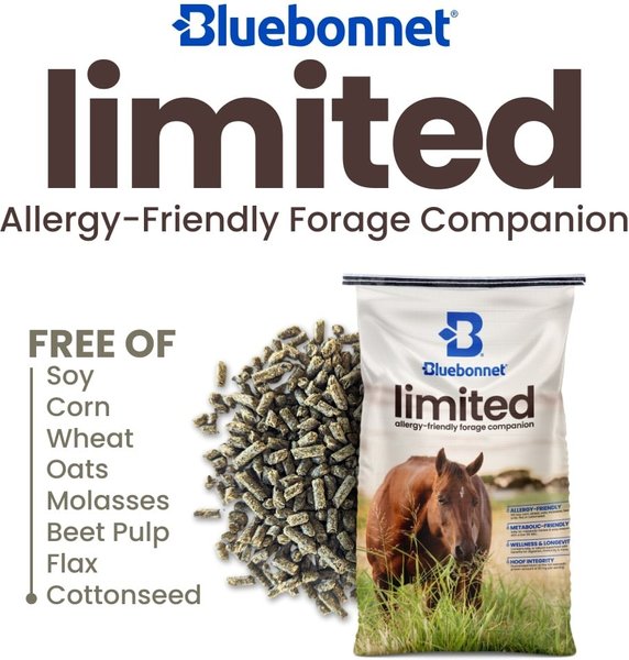 BLUEBONNET FEEDS Limited Ingredient Forage Balancer Horse Feed, 44-lb ...