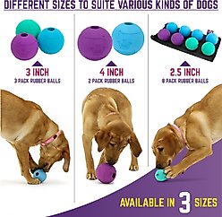Chew King by Mammoth Dog Fetch Ball Extremely Durable Natural Rubber Tough Dog Chew Toy, Blue, 4-in slide 2 of 4