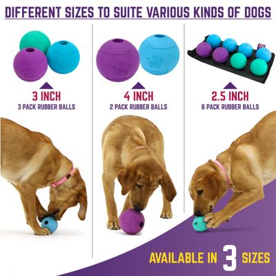 Show full view: Chew King by Mammoth Dog Fetch Ball Extremely Durable Natural Rubber Tough Dog Chew Toy, Blue, 4-in slide 3 of 7
