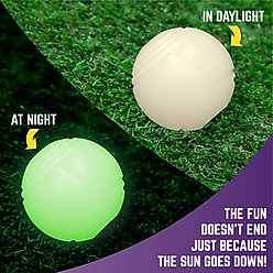 Chew King by Mammoth Glowing Fetch Ball Combo Dog Chew Toy, Green slide 2 of 7