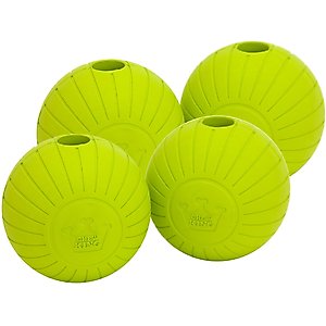 Chew King by Mammoth Supreme Rubber Ball Large Breeds Dog Chew Toy, Green, 3-in, 4 count
