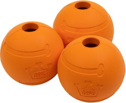 Chew King by Mammoth Bacon Flavor Rubber Ball Tough Dog Chew Toy, Orange, 2 count, 2.5-in