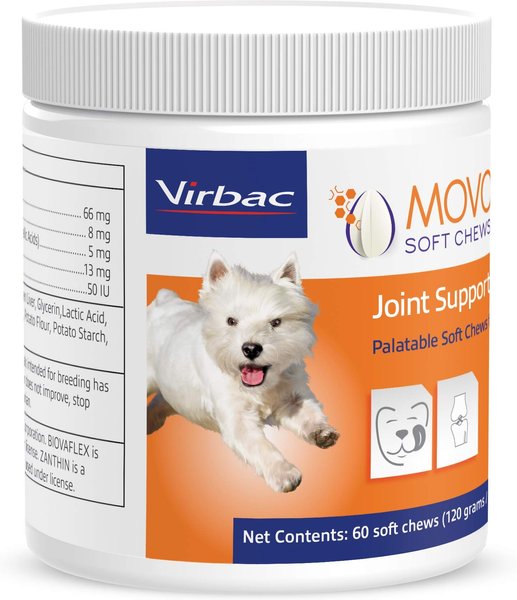 Virbac MOVOFLEX Advanced Soft Chews Joint Supplement for Small Breed Dogs, 60 count