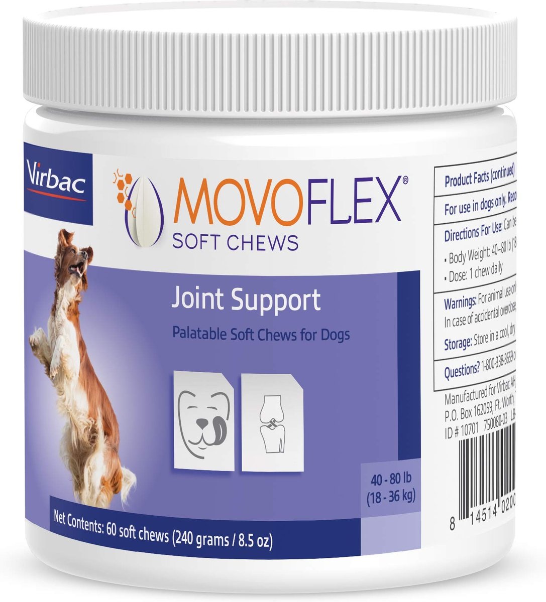 Virbac MOVOFLEX Soft Chews Joint Supplement for Medium Breed Dogs