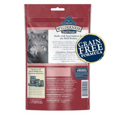 Show full view: Blue Buffalo Wilderness Trail Treats Wild Bits Salmon Recipe Grain-Free Dog Training Treats, 10-oz bag slide 3 of 12