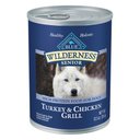 Blue Buffalo Wilderness Turkey & Chicken Grill Grain-Free Senior Canned Dog Food, 12.5-oz, case of 12