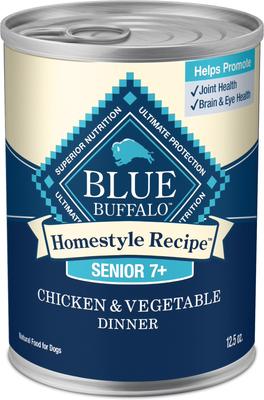 Show full view: Blue Buffalo Life Protection Formula Senior Chicken & Brown Rice Recipe Dry Dog Food, 30-lb bag + Homestyle Recipe Chicken Dinner with Garden Vegetables Senior Wet Dog Food, 12.5-oz, case of 12 + Nudges Grillers Chicken Dog Treats, 16-oz bag slide 5 of 9