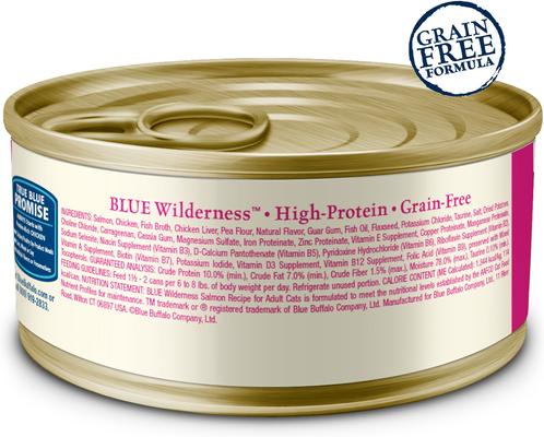 Show full view: Blue Buffalo Wilderness Variety Pack: Natures Evolutionary Diet Chicken High-Protein Grain-Free Adult Dry Food, 12-lb bag + Salmon Grain-Free Canned Food, 5.5-oz, case of 24 + Turkey Grain-Free Canned Cat Food, 5.5-oz, case of 24 slide 6 of 9