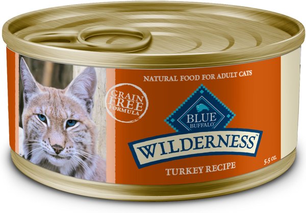BLUE BUFFALO Wilderness Turkey Grain Free Canned Cat Food 5.5 oz case of 24 Chewy