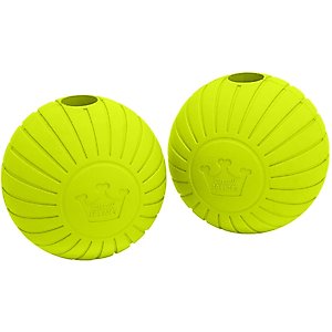 Chew King by Mammoth Collection Supreme Tough Ball Dog Toy, Green, 2.5-in, 2 count
