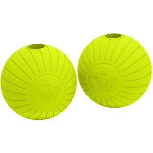 Chew King by Mammoth Supreme Rubber Ball Dog Chew Toy, Yellow, 3-in, 2 count