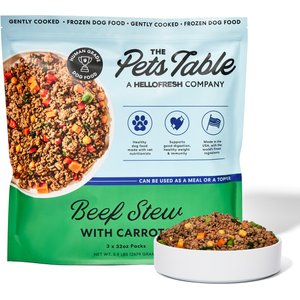 The Pets Table Freshly-Made Frozen Human-Grade Beef Stew Dog Food, 32-oz pouch, case of 3
