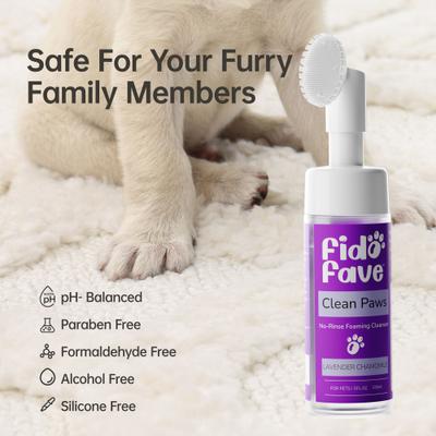 Show full view: Fido Fave Lavender Chamomile No-Rinse Foaming Dog Paw Cleaner, 5-fl oz bottle slide 3 of 8