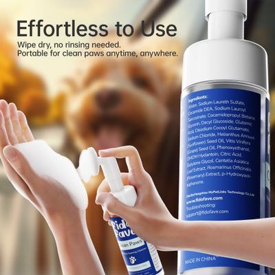 Show full view: Fido Fave Fragrance-Free No-Rinse Foaming Dog Paw Cleaner, 5-fl oz bottle slide 3 of 9
