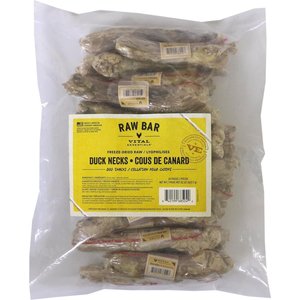 Vital Essentials RAW BAR Raw Duck Necks Freeze-Dried Dog Treats, 24 count