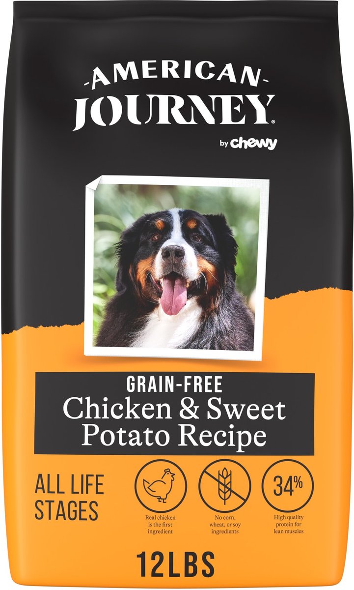 AMERICAN JOURNEY Grain Free Chicken Sweet Potato Recipe Dry Dog Food 12 lb bag Chewy