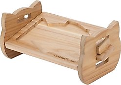 LickiMat Riser with Felix Non-Skid Wood Cat Elevated Bowl, Yellow slide 2 of 7