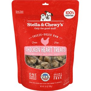 Stella & Chewy's Chicken Hearts Freeze-Dried Raw Dog Treats, 11.5-oz bag