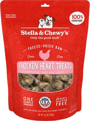 STELLA & CHEWY'S Chicken Hearts Freeze-Dried Raw Dog Treats, 11.5