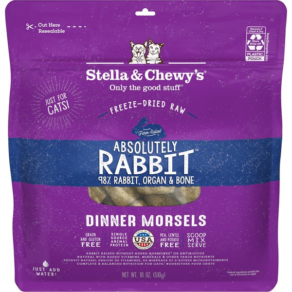 STELLA & CHEWY'S Absolutely Rabbit Dinner Morsels Freeze-Dried Raw Cat ...