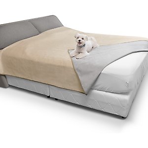Paw Inspired Waterproof Dog & Cat Bed & Furniture Protector Cover, Tan/Gray