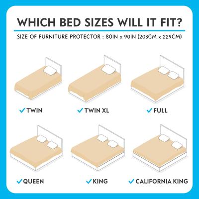 Show full view: Paw Inspired Waterproof Dog & Cat Bed & Furniture Protector Cover, Tan/Gray slide 2 of 8