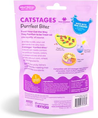 Show full view: Catstages by Nina Ottosson Purrfect Bitez Real Chicken Flavor Natural Crunchy Cat Treats, 4-oz bag slide 6 of 12