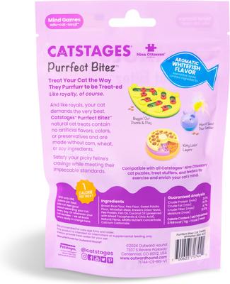 Show full view: Catstages by Nina Ottosson Purrfect Bitez Real WhiteFish Flavor Natural Crunchy Cat Treats, 4-oz bag slide 6 of 12