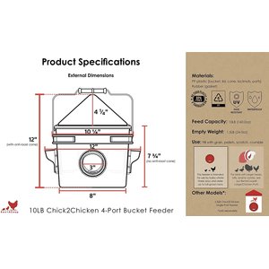 RentACoop Chick2Chicken 4-Port Feeder, 10-lb