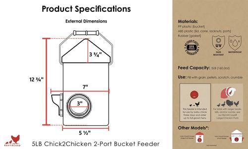 Show full view: RentACoop Chick2Chicken Feeder, 5-lb slide 4 of 7
