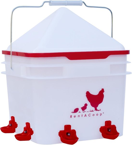 RentACoop Anti-Roost Corner Placed Chicken Waterer, 2-gal