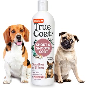 Hartz True Coat Short & Smooth Soothes & Shines with Oat Milk, Coconut Oil & Vitamin E Dog Shampoo, 16-fl oz bottle