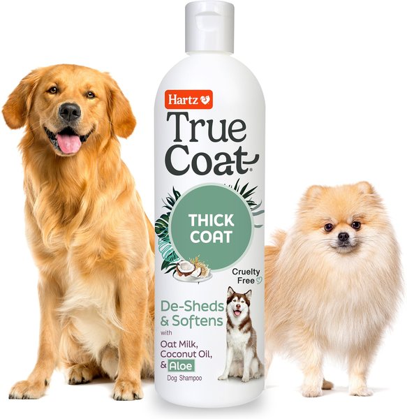 Hartz True Coat Thick De-Sheds & Softens with Oat Milk, Coconut Oil & Aloe Dog Shampoo