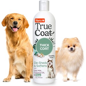 Hartz True Coat Thick De-Sheds & Softens with Oat Milk, Coconut Oil & Aloe Dog Shampoo, 16-fl oz bottle