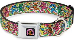 Buckle-Down Grateful Dead Dancing Bears Swirl Metal Seatbelt Buckle Polyster Dog Collar, Multicolor, Medium: 11 to 16.5-in neck, 1-in wide