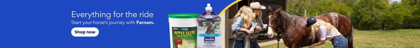 Everything for the ride. Start your horse's journey with Farnam. 