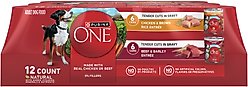 Purina ONE SmartBlend Tender Cuts in Gravy Variety Pack Wet Dog Food, 13-oz can, case of 12