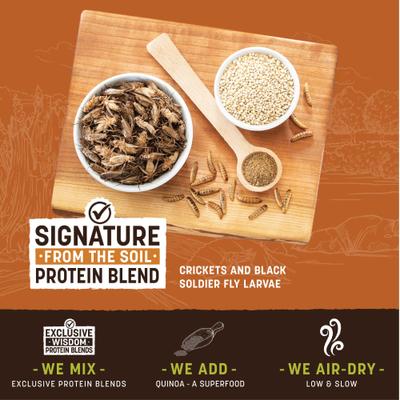 Show full view: Earth Animal Wisdom Air-Dried From the Soil Recipe Premium Natural Insect-Based Jerky Strips Dog Treats, 4-oz bag slide 5 of 10