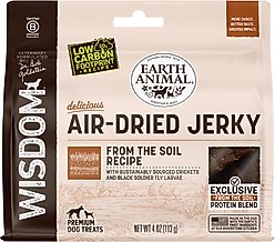 Earth Animal Wisdom Air-Dried From the Soil Recipe Premium Natural Insect-Based Jerky Strips Dog Treats, 4-oz bag